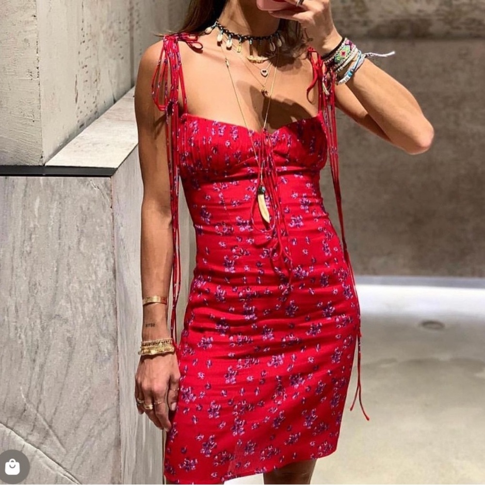 Rat and Boa red mini dress Medium - Picture 3 of 7